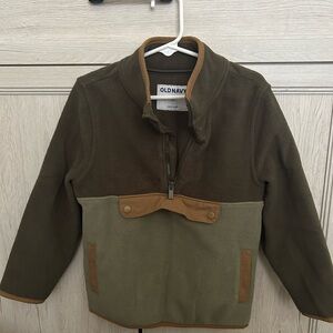 Old Navy Olive and Brown Fleece Jacket